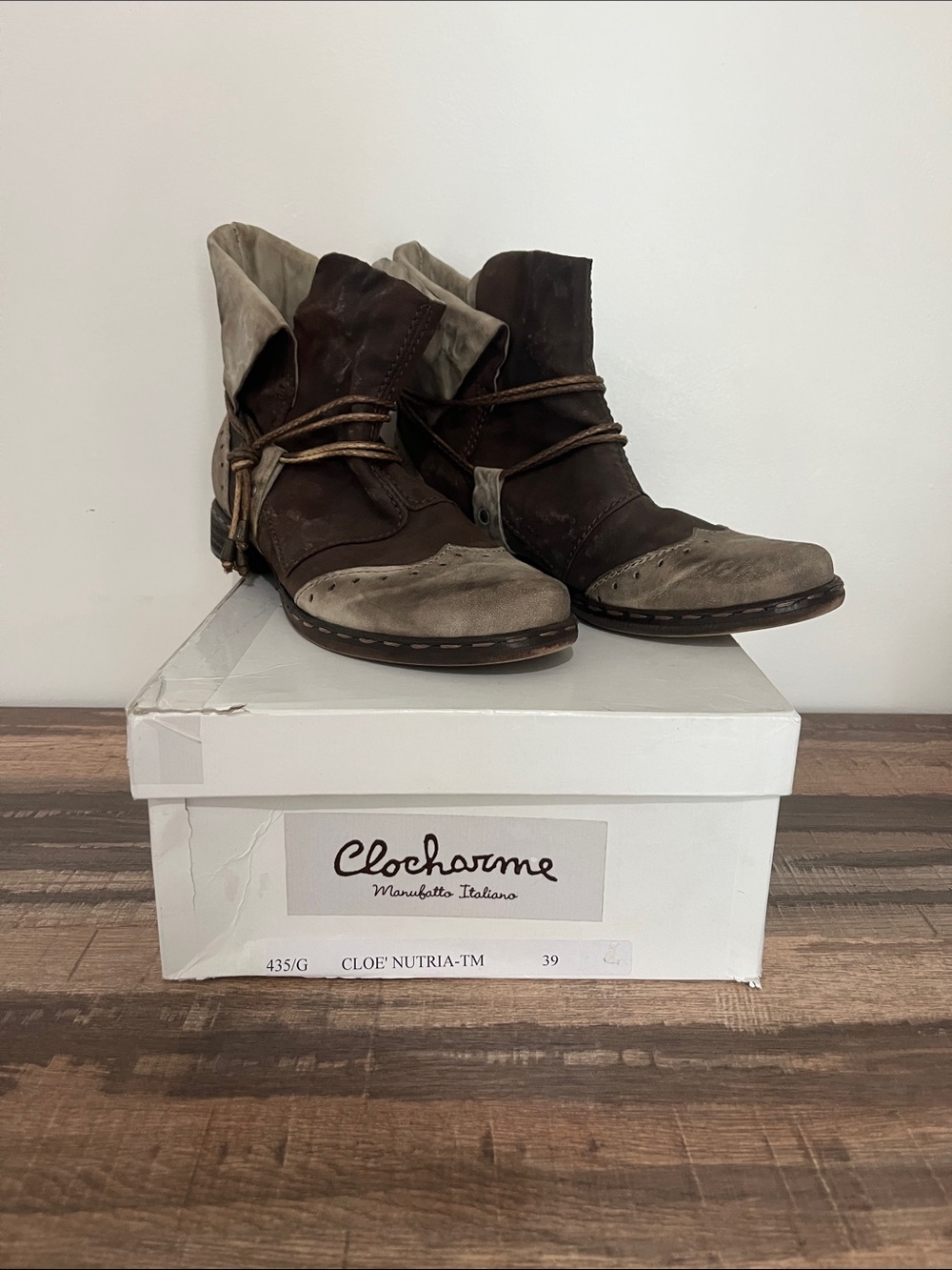 Women’s Two-Tone Brown Ankle Boots
